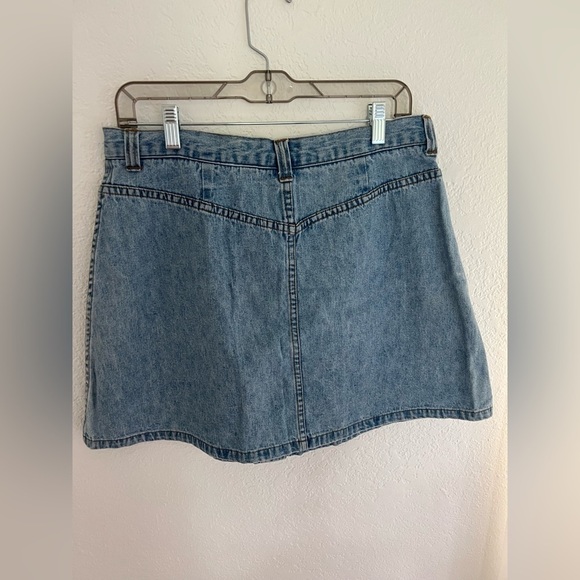 Pre-Owned Express Bleus Denim Button Jean Skirt Denim Size 13/14 - Picture 2 of 5
